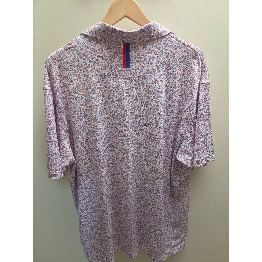 Rhoback Mens XL Philadelphia Liberty Bell Novelty Print Performance Golf Polo - Picture 6 of 8